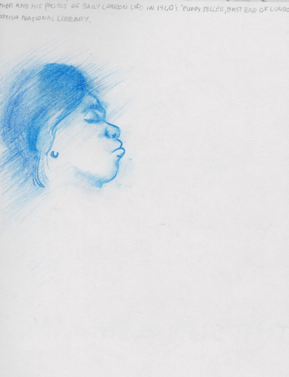 Observational drawing of a woman sleeping on the train in London by Roberto Millan & millantv.